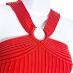 Cache Vintage Silk Blend Red Ribbed Halter Top Size S Photo 4