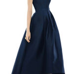 Alfred Sung NWT  Strapless High/ Low Ballgown in Midnight Blue Sz 8 $242 Photo 0