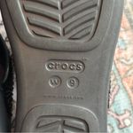 Crocs  Monterey Diamante Embellished Thong Wedge Sandal Black Women's size‎ 9 Photo 10