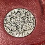 Lucky Brand Burgundy Red Leather Braided Strap Flap Purse Handbag Heart Closure Photo 2