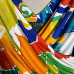 Ralph Lauren Lauren Ruched Floral Faux Wrap Mini Dress Womens 2 Artsy Watercolor Photo 6