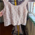 R & M Richards  Pink Floral Crop Top Photo 3