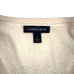 Lands' End Cashmere Argyle V-Neck Cream Blue Sweater SMALL Photo 2
