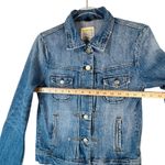 J.Crew  Classic Denim Trucker Jacket ATQ‎ Sanded Blue XS Moto Grunge Rock Capsule Photo 5