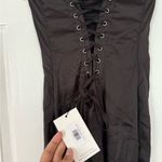 Outcast Lace Corset Tie Black Gothic Maxi Dress Red Size M Photo 3