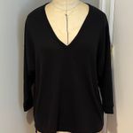 J.Crew Black V-Neck Sweater Blouse Size Medium Photo 0