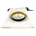 Kate Spade An Ace Up Your Sleeve Black Enamel & Gold Bangle Bracelet Photo 2
