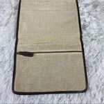 Travel Makeup Bag Linen Leather Unisex Tan Photo 2