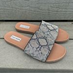 Steve Madden Klove Rhinestone Slide Strap Sandals Geometric Print Photo 1