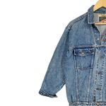 London Fog Vintage Bicycle Embroidered Denim Trucker Jean Jacket Size Large Photo 2