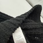 Aerie  Black Crochet Sheer Knit Quarter Zip Sweater Size Small Photo 5