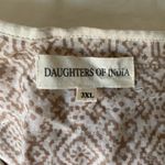 Daughters of India Jasmine Shell Cream and Brown Boho Cottagecore Midi Dress 3X Tan Photo 6