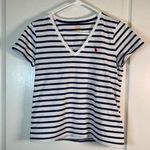 Polo Ralph Lauren White Navy Blue Stripe V Photo 0