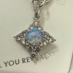 BOMB PARTY Oct 2024 Bday Collection “She Turns Heads” Rhodium Fire Opal Earrings Blue Photo 7