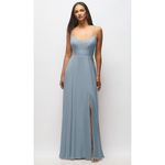 After Six  Tie-Back Cutout Maxi Dress With Front Slit In Mist Size 14 Photo 4