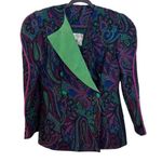 Stefano’s by Stephan Carey vintage paisley blazer jacket 8 wool Green Photo 6