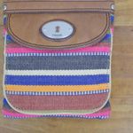 Fossil Women's Leather & Striped Cloth Crossbody Bag Photo 1