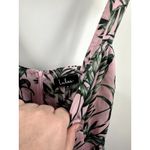 Lulus La Paz Pink and Green Leaf Print Tie-Front Midi Dress Size Medium Wedding Guest Photo 5