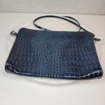 VTG Crocodile Crossbody Purse Blue Blue Embossed Leather Zipper‎ Lined Photo 2