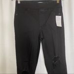 Old Navy Mid-Rise Black Rockstar Super Skinny Distressed/Raw Hem Denim Jegging Photo 7