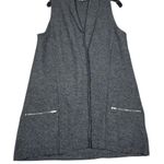 Tahari Gray Merino Wool Vest Size L | Longline Sleeveless Jacket Photo 1