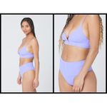 l*space 💕L*💕 Pointelle Rib Bikini Set ~ Gizelle Top + Desi Bottom ~ Purple XS NWT Photo 5