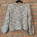 Blu Pepper Marled Knit Button Front Cardigan Sweater Cream Brown Pink Size Small Photo 5