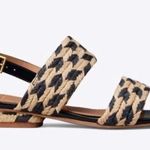 Tory Burch Lola Jute Sandals Woven Nautical Summer Boho Blue Heeled Navy Blue Photo 0