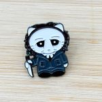 Michael Cat Soft Enamel Pin, Horror Movie Pin, Unique Pin, Nostalgia Collectible Black Photo 0