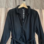 Old Navy  Black Maternity Midi Collared Long Sleeve Shirt Dress Size Large Photo 5