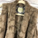 Anthropologie Elevenses Faux Fur Waterfall Vest: Tan Photo 4