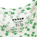 Boden 100% Linen Short Sleeve Boxy Crop Shirt Ivory Green Ditsy Floral Size 2 Photo 5