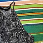 ZARA  boho paisley halter neck swing crop top in black & white size xs Photo 12