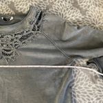 H&M  Washed Lace Cutout‎ Sweatshirt size Medium Crew Neck Fairy Grunge Soft Goth Photo 5