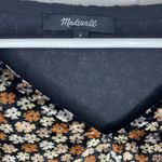 Madewell  crushed velvet material floral blouse with ruffle bottom Photo 2