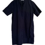 Everlane  Square Shirt Button Down Dress Size 4 Navy Blue Short Sleeve Collar Photo 1