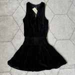 Ramy Brook NWT  Black Velvet Gerry Ruched Waist Mini Dress Sz Small Photo 1
