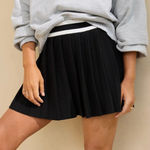 Aerie Pleated Knit Sweater Mini Skirt Black & White Size XXL Tennis New Photo 0