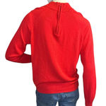 draper's & damon's Draper’s & Damons Red Mock Neck Sweater, Back Acrylic Quarter Zipper Size PM. Photo 4