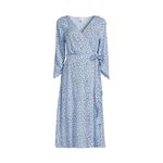 BeachLunchLounge Beach‎ Lunch Lounge Womens Small Blue Print Wrap Midi Dress NWT Photo 3