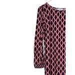 Jude Connally Women's Shift Dress Geometric Honeycomb Print Stretchy‎ Red Medium Photo 2