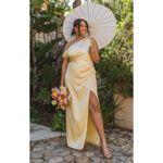 Show Me Your Mumu Jodie Dress in Yellow Luxe Satin XL Photo 1