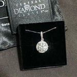 CZ cushion set necklace. Sterling silver. 22inch chain. Never worn Silver Photo 0