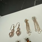 Dangle Drop Pierced Earrings Lot Of 3 Rhinestone Mix Some Bead Photo 2