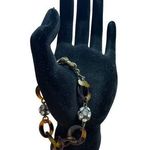 J.Crew Tigers Eye linked chain with 2 Rhinestone Balls, 8" SKU 873 Photo 0