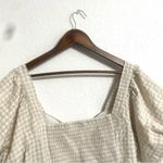 Old Navy  Womens Shirt Blouse Cream White Gingham Plaid Puff Sleeve Plus Size 2X Photo 3