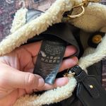 Stella McCartney Leather Black Cream Faux Fur Trim Shoulder Bag Open Purse Photo 5