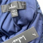 Lulus  Navy Blue Lace Long Sleeve Scallop Maxi Dress Open Back Formal Gown XS Photo 11