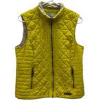 GH Bass and Co Quilted Vest Chartreuse Zip Front Fleece Collar Zip Pocket Medium Yellow Photo 6