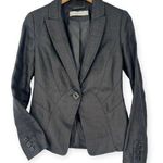 ZARA  | M | Linen One Button Pleating Detail Lightweight Black  Jacket Photo 0